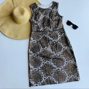 Boden sleeveless brown floral dress